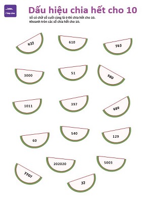 Dấu hiệu chia hết cho 5