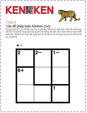 Câu đố phép toán KenKen 3 x 3