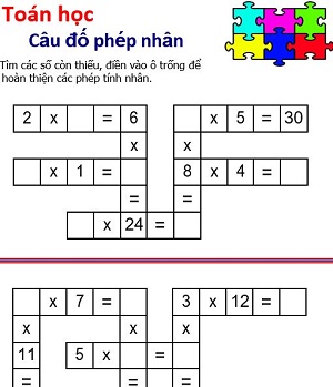 Câu đố phép nhân