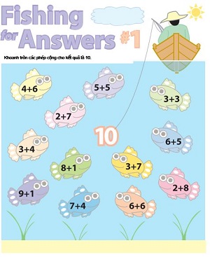 Các phép cộng cho kết quả 10