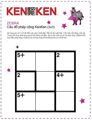 Câu đố phép toán KenKen 3 x 3