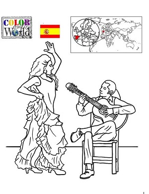 Tô màu người nhảy điệu Flamenco