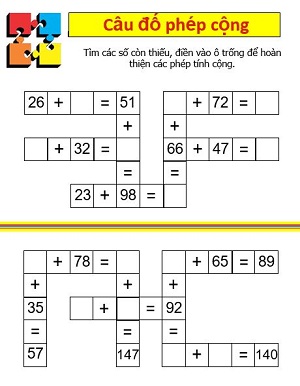Câu đố phép cộng