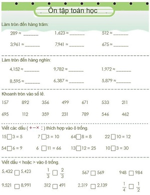 Ôn tập toán học lớp 3