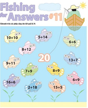 Các phép cộng cho kết quả 20