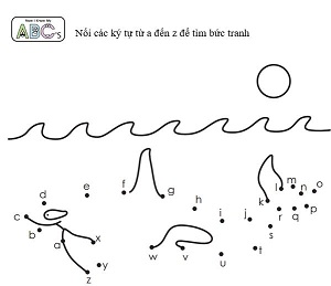 Nối chữ cái ABC để vẽ tranh động vật