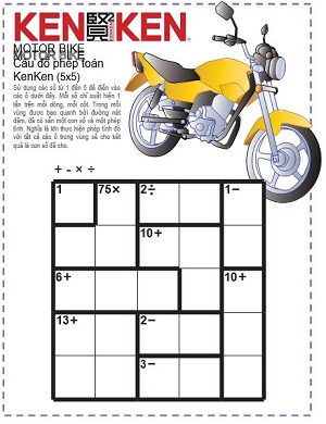 Câu đố phép toán KenKen 5 x 5
