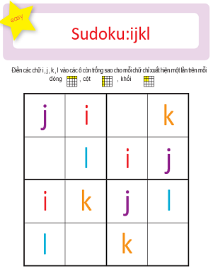 Sudoku chữ cái ijkl