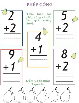 Thực hành phép cộng trong phạm vi 10 (Bài 7)