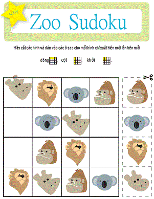 Sudoku động vật trong vườn thú