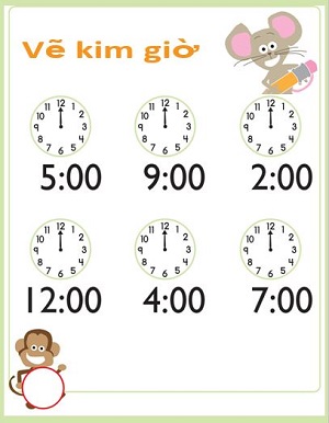 Vẽ kim giờ