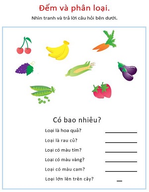 Phân loại đặc trưng của rau củ quả
