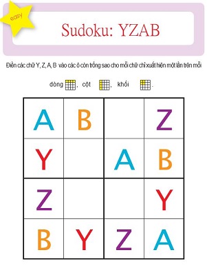 Sudoku chữ cái YZAB