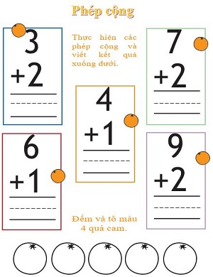 Thực hành phép cộng trong phạm vi 10 (Bài 2)