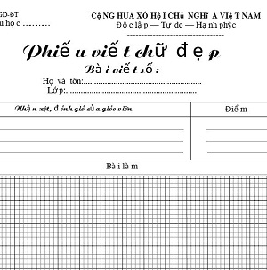 Phiếu viết chữ đẹp